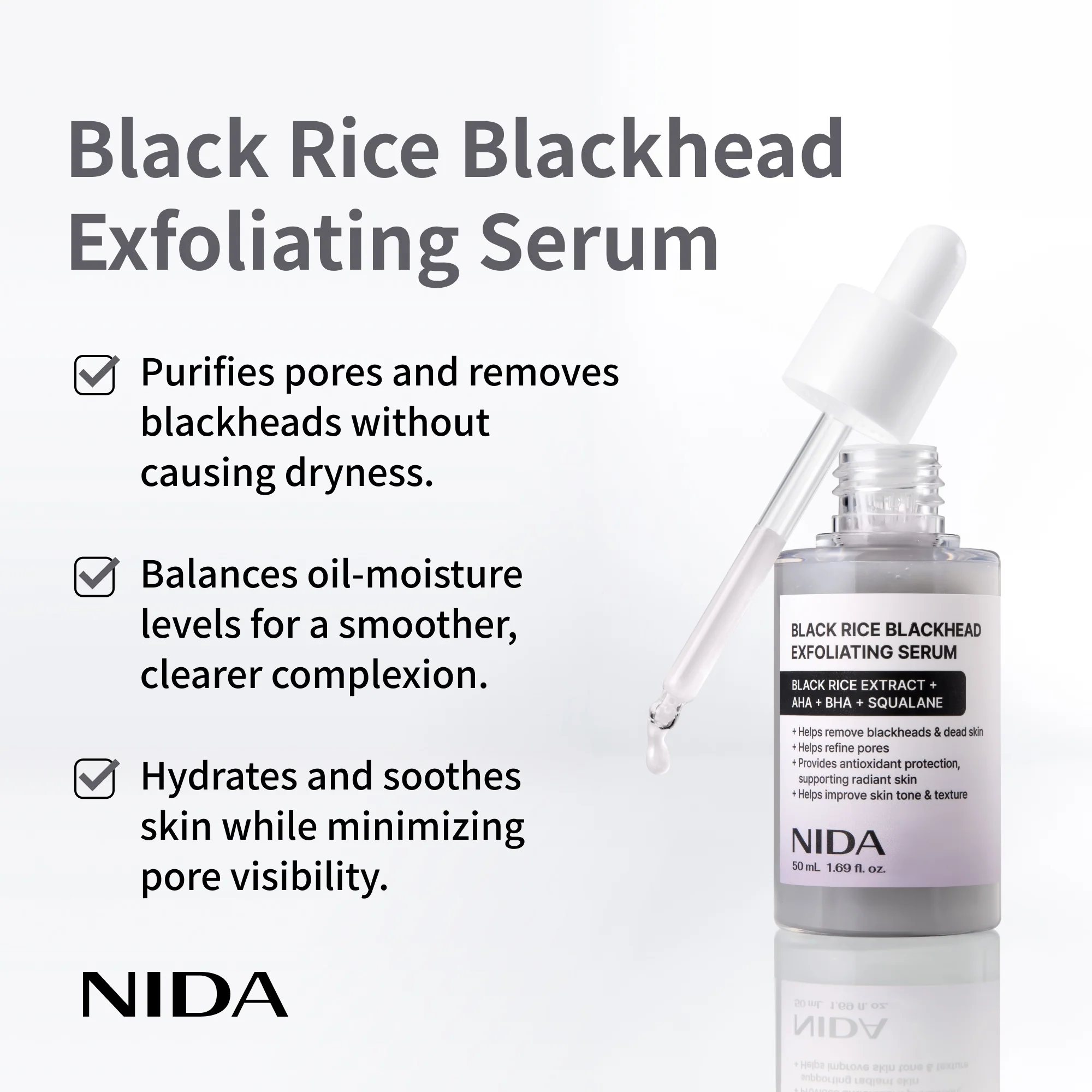 NIDA Black Rice Blackhead Exfoliating Serum - Image 6
