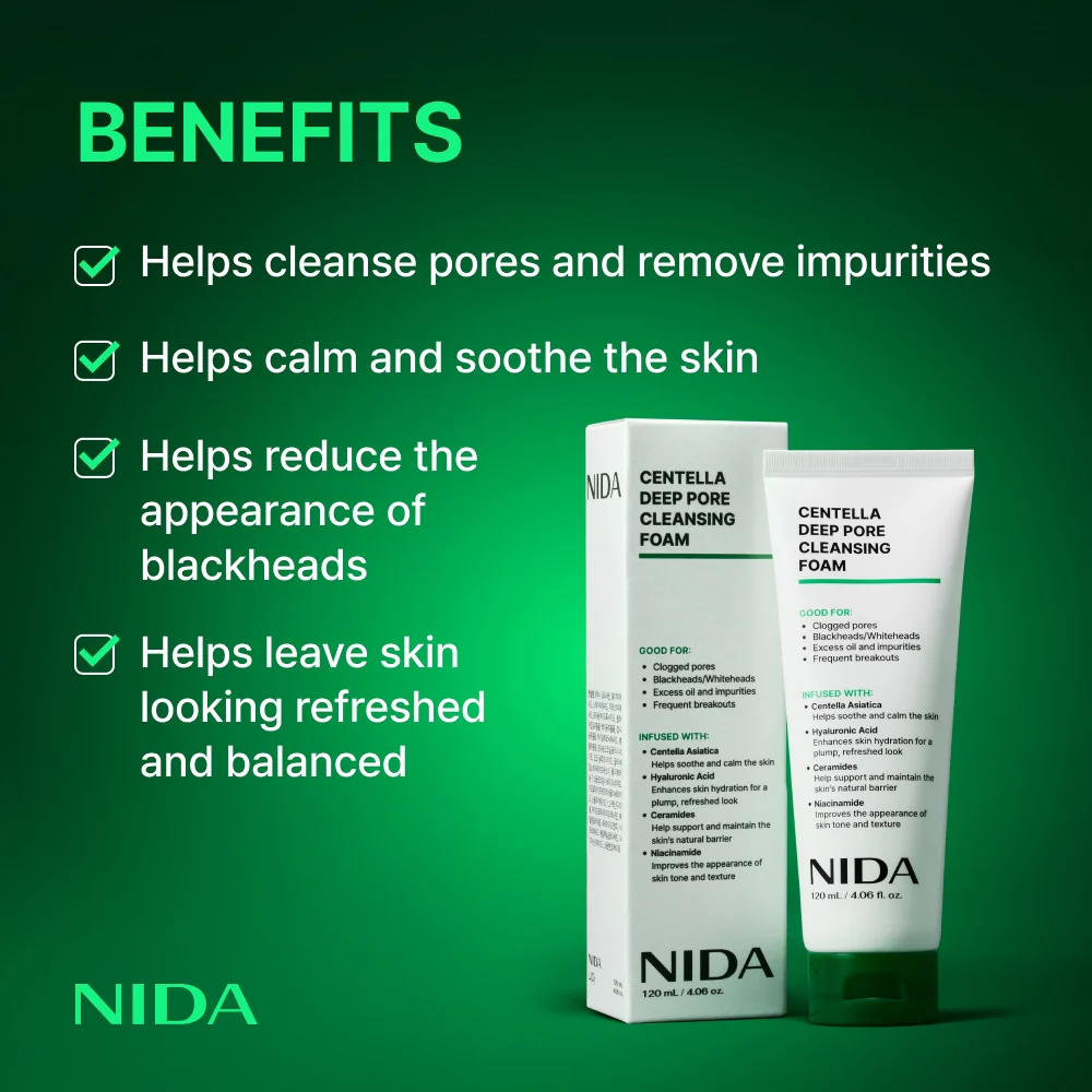 NIDA Centella Deep Pore Cleansing Foam - Image 3