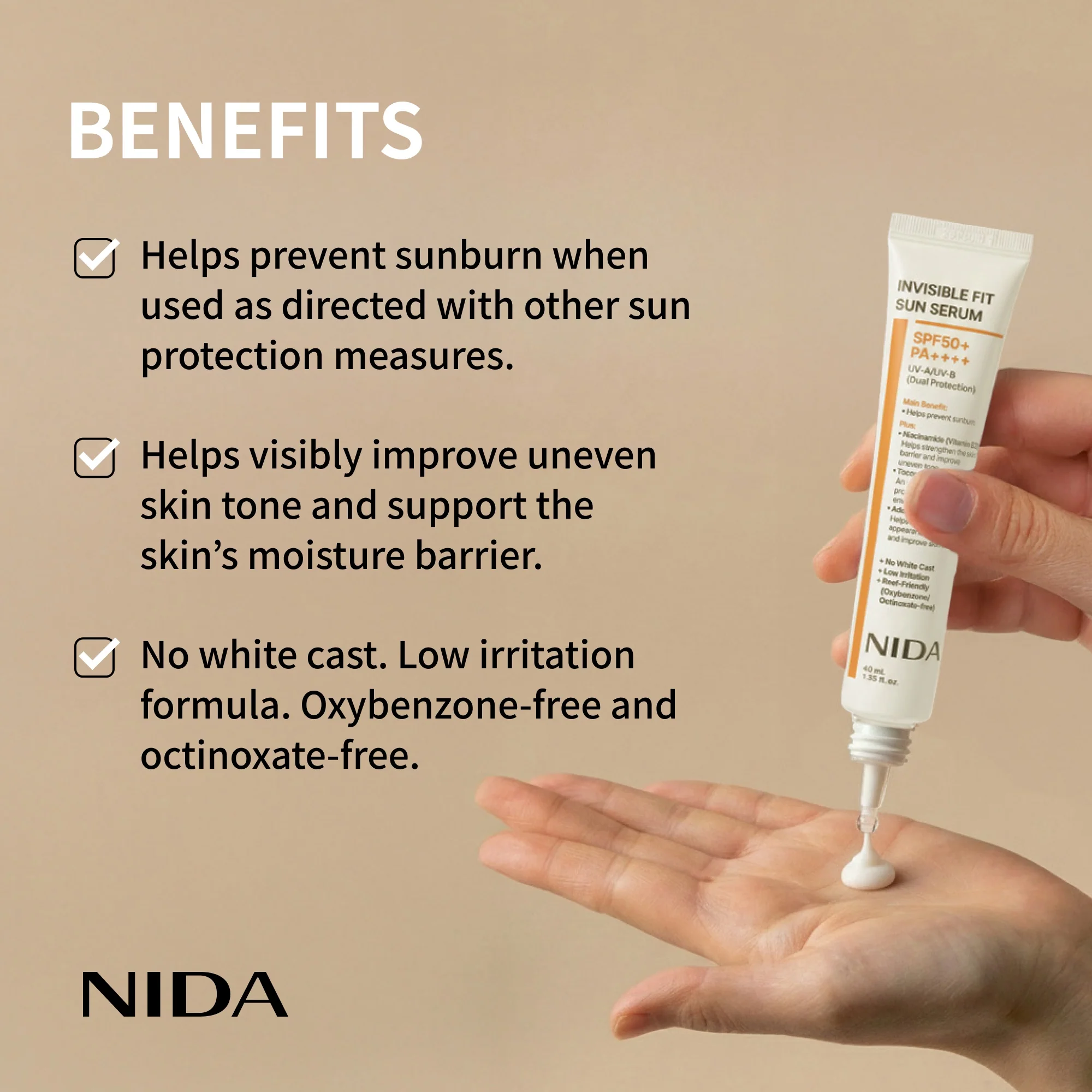 NIDA Invisible Fit Sun Serum for Face - Image 6